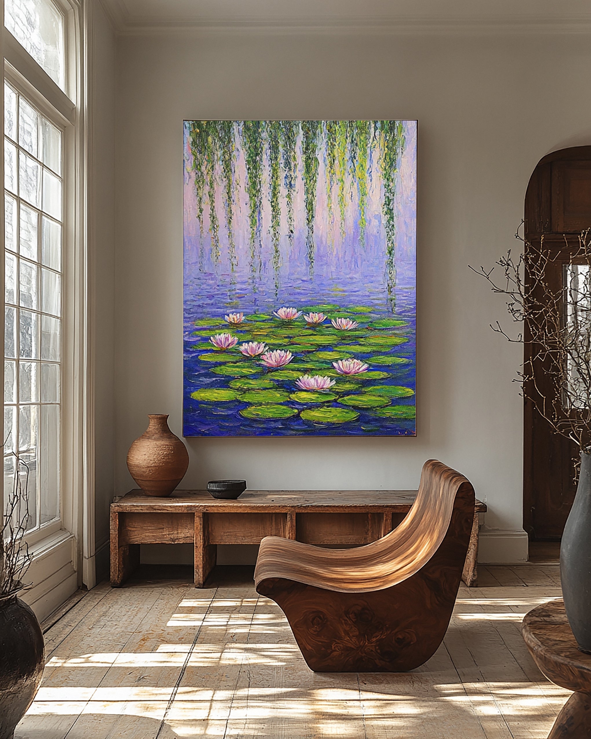 Impressionistic Artwork Evoking Monet's Water Garden #BGA 279