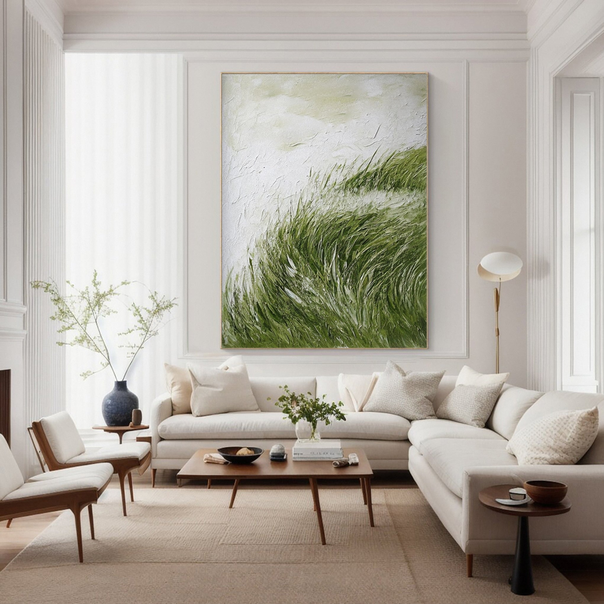 Abstract Art with a Textured Surface Evoking Windswept Vegetation #BGA 276