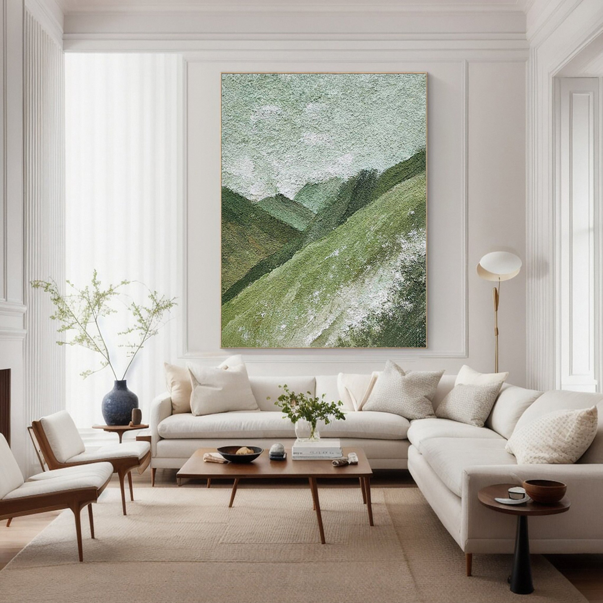 Abstract Art with Texture Evoking Hills and Light Patches #BGA 274