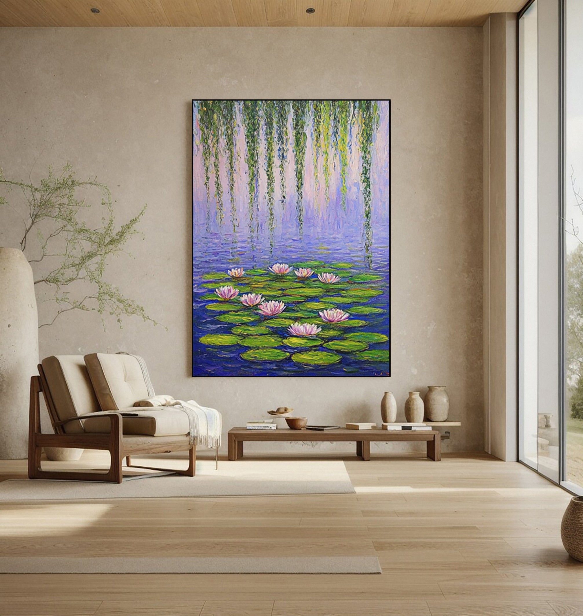 Impressionistic Artwork Evoking Monet's Water Garden #BGA 279