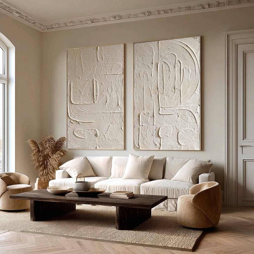 Modern Organic Abstract Wall Art Duo  #WG 012