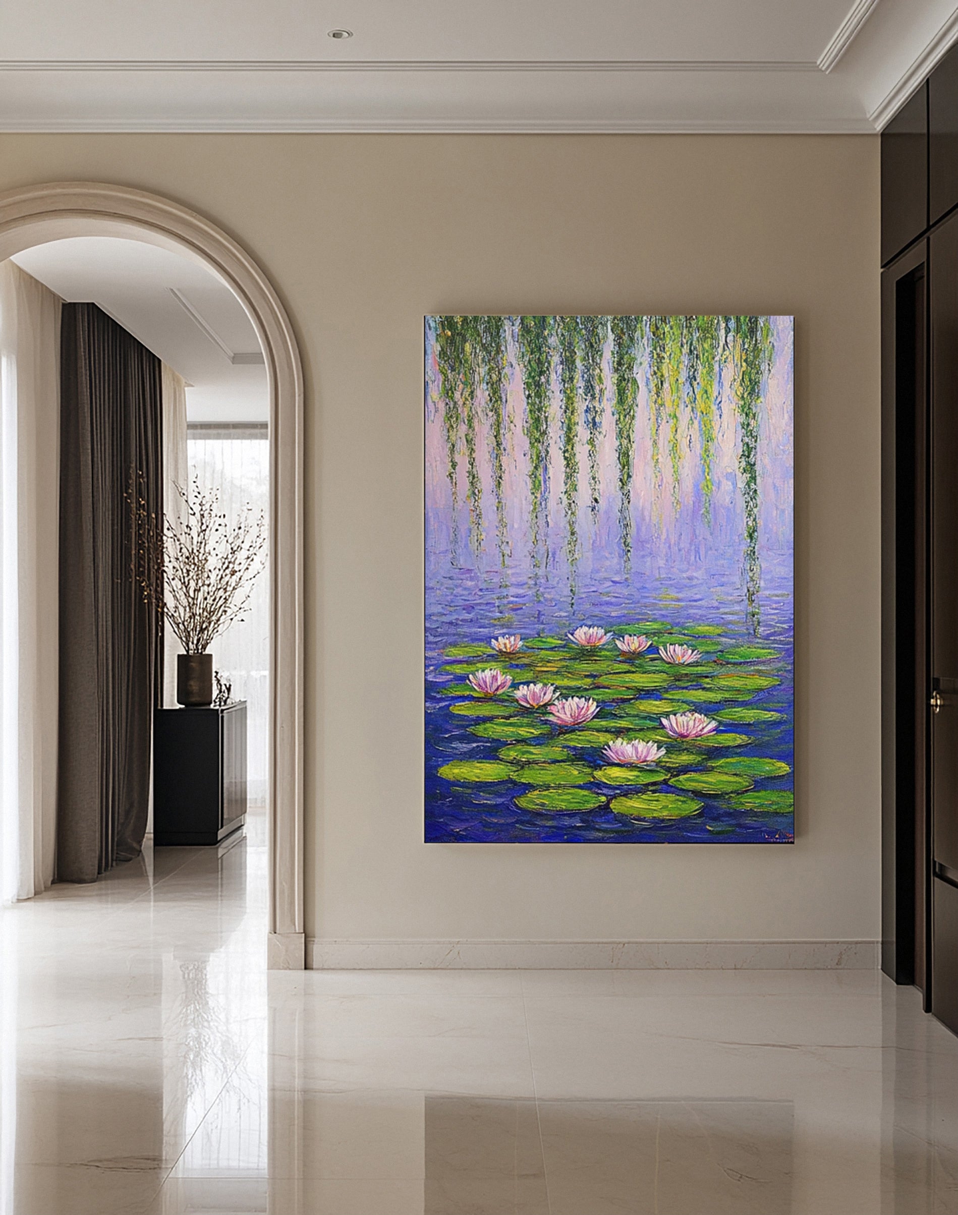 Impressionistic Artwork Evoking Monet's Water Garden #BGA 279