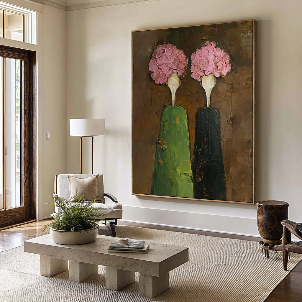 Large Contemporary Figurative Oil Painting – Statement Canvas Art for Entryway Decor #WAB 043