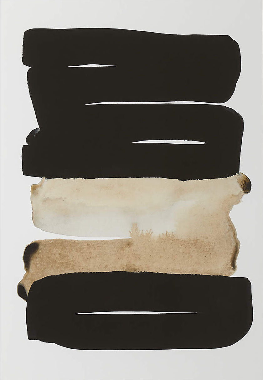 Horizontal Abstraction With Black And White Graphic Bands #BGA 046