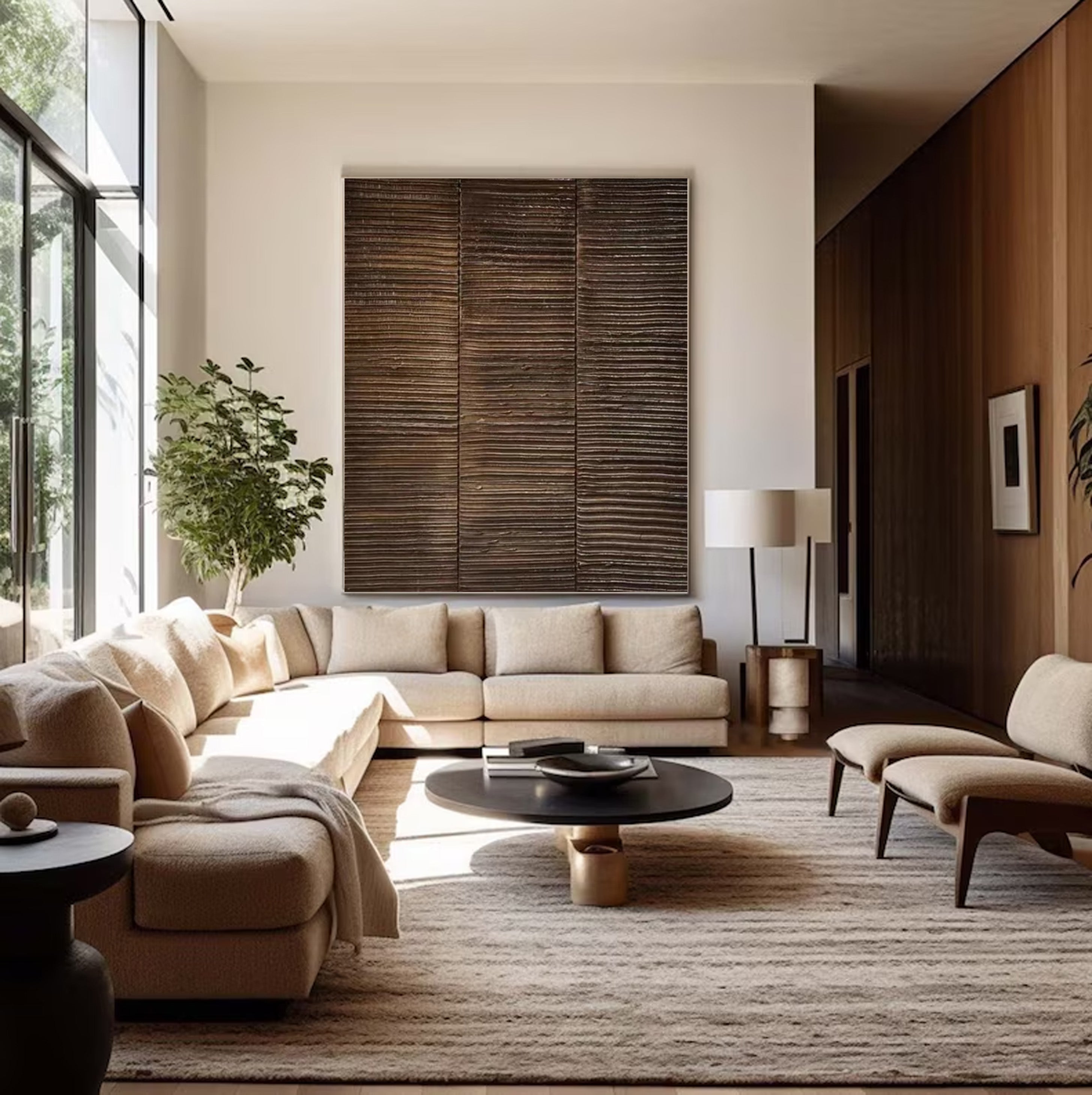 Rustic Horizon: Organic Wood Art, Textured Wall Decor #BGA 118