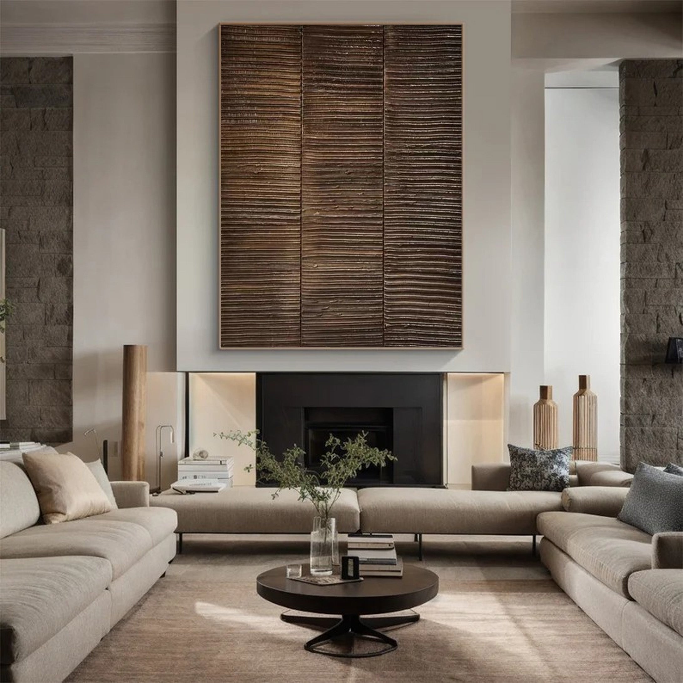 Rustic Horizon: Organic Wood Art, Textured Wall Decor #BGA 118