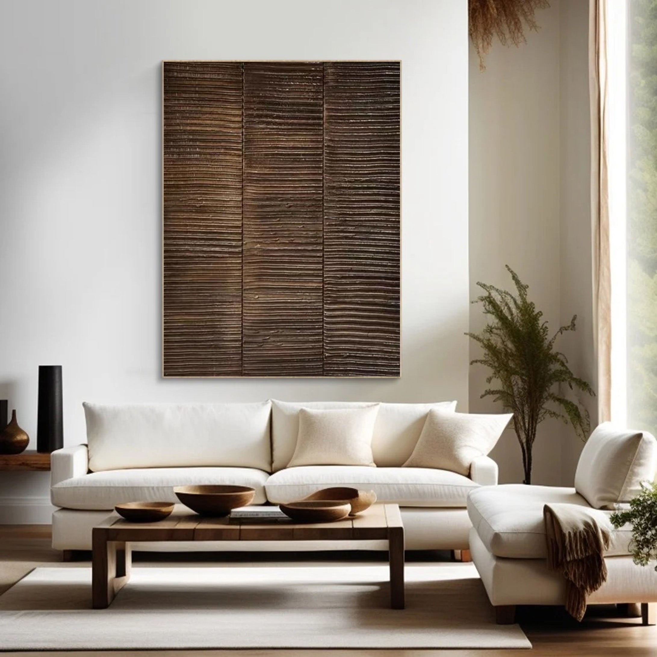 Rustic Horizon: Organic Wood Art, Textured Wall Decor #BGA 118