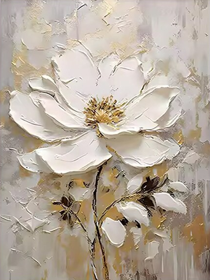 Executive Bloom: Large 3D Floral Canvas, Home Statement Art #BGA 126