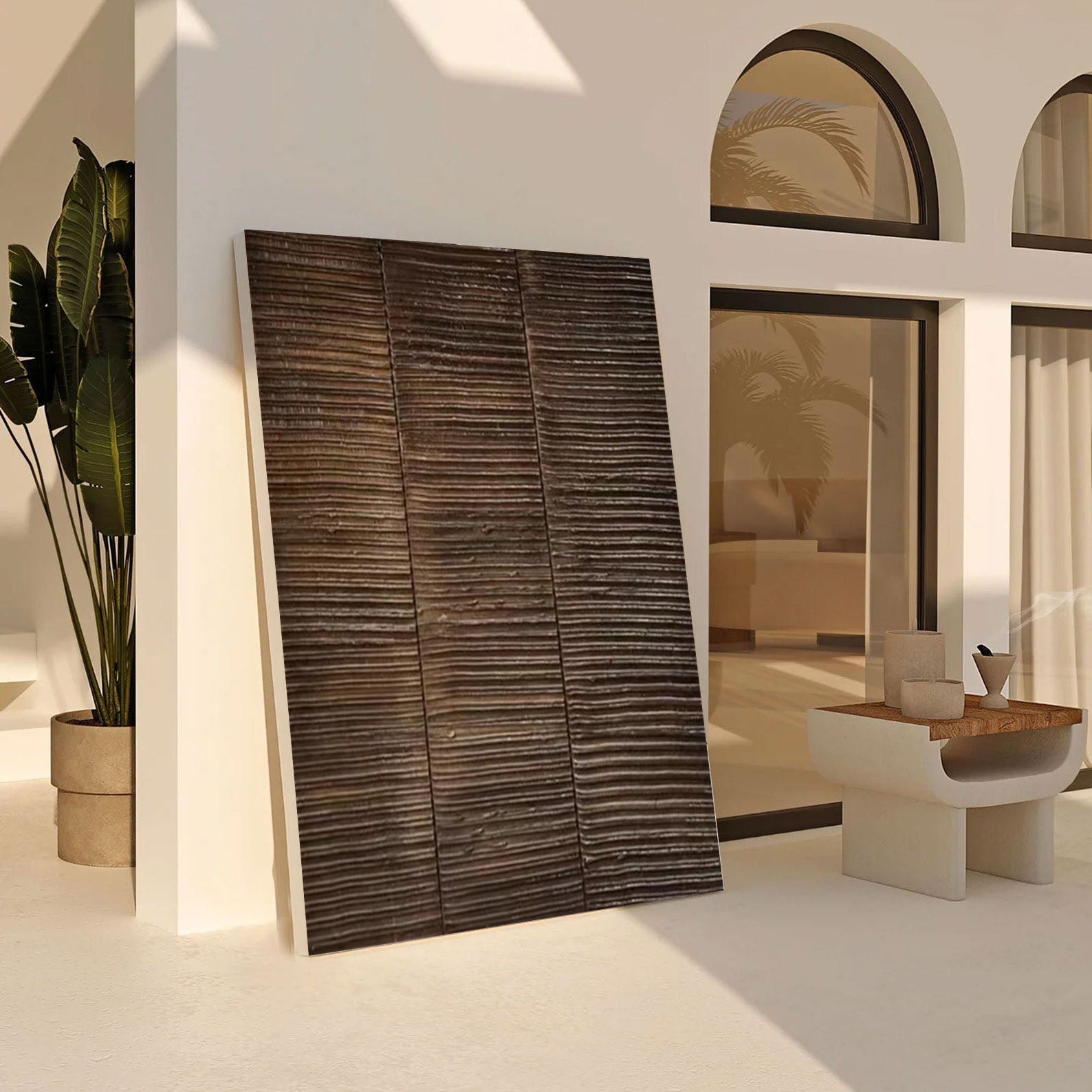 Rustic Horizon: Organic Wood Art, Textured Wall Decor #BGA 118