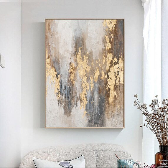 Beige & Brown Abstract Painting #BBA 007