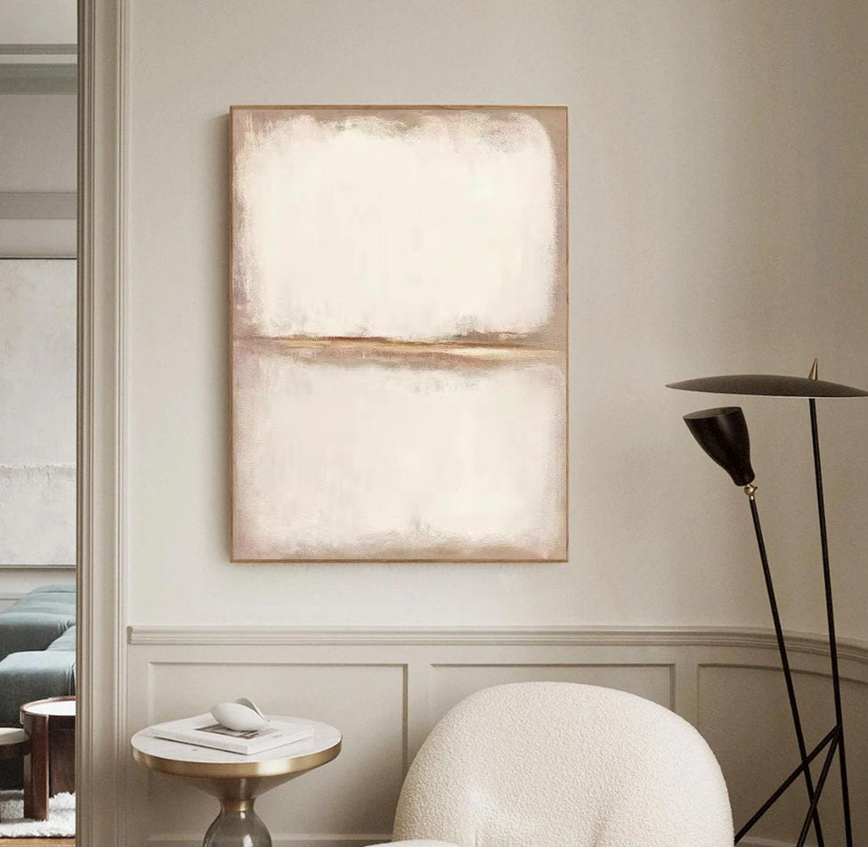 Beige & Brown Abstract Painting #LL 044