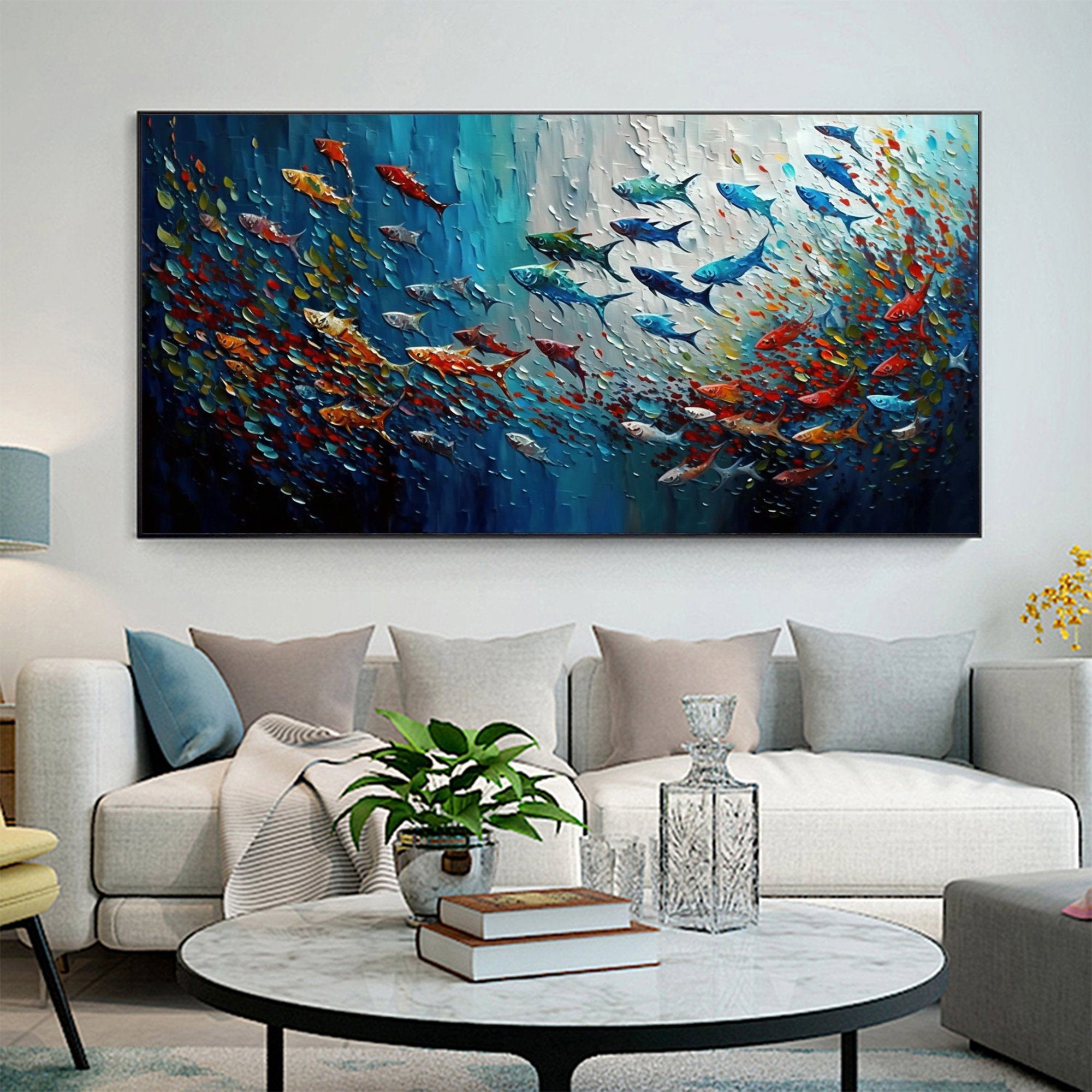 Abstract Paint Fish Fish Abstract Acrylic Painting Ideas Koi Fish Painting Art Print By