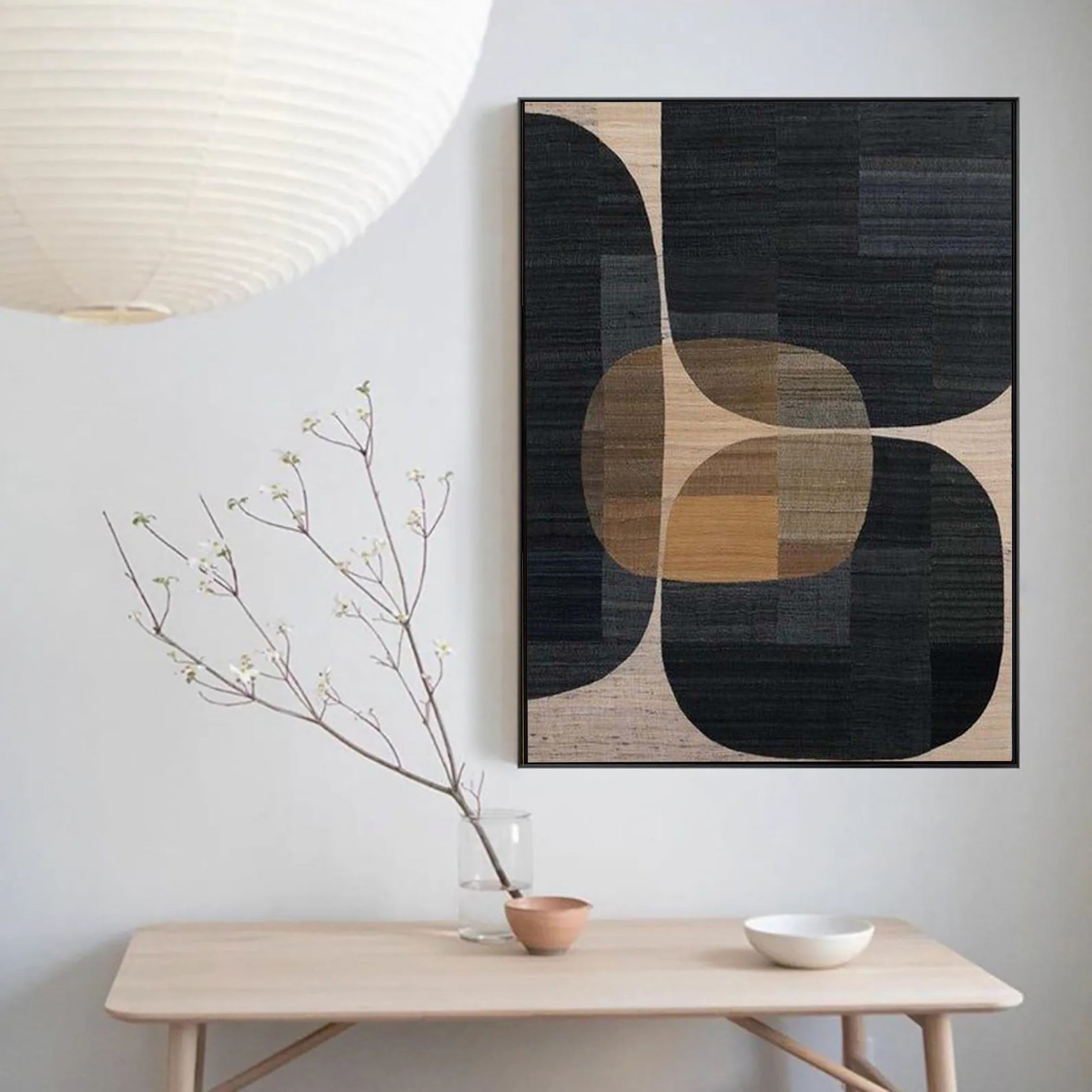 Beige & Brown Abstract Painting #LL 001