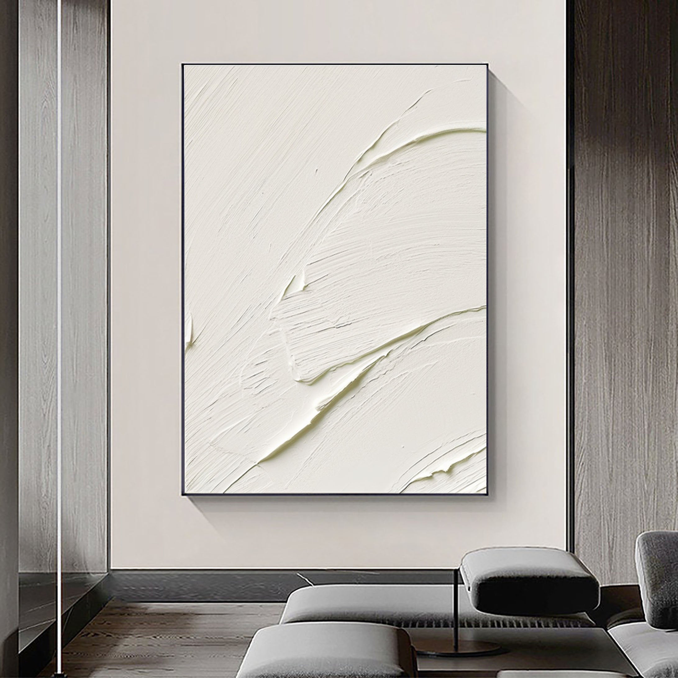 White Abstract Painting #LL 006