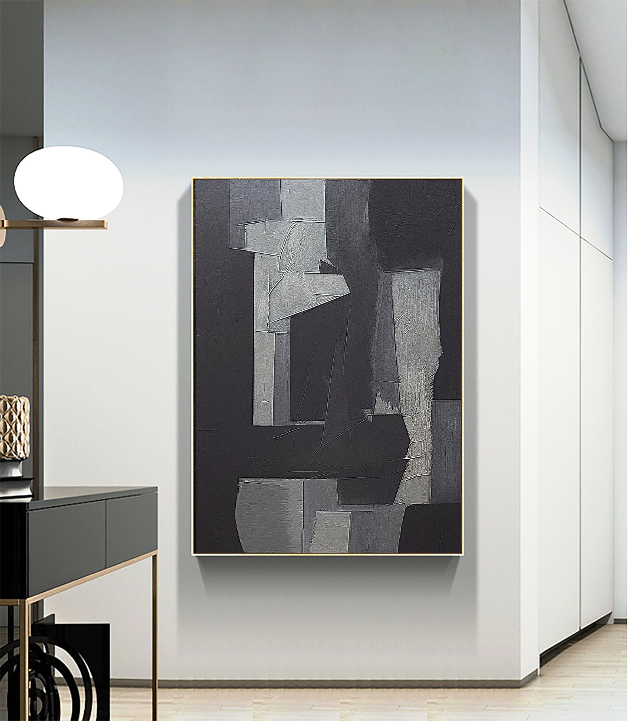 Black Abstract Painting #LL 002