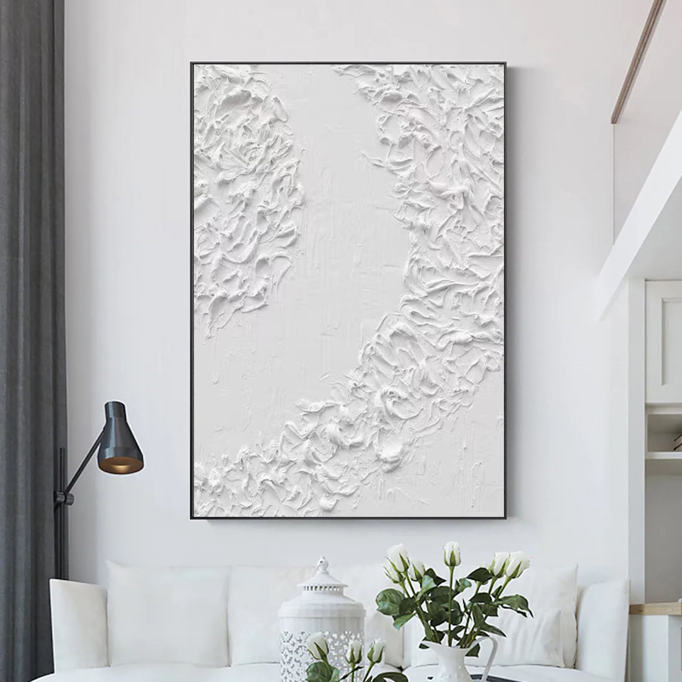 White Abstract Painting #LL 009