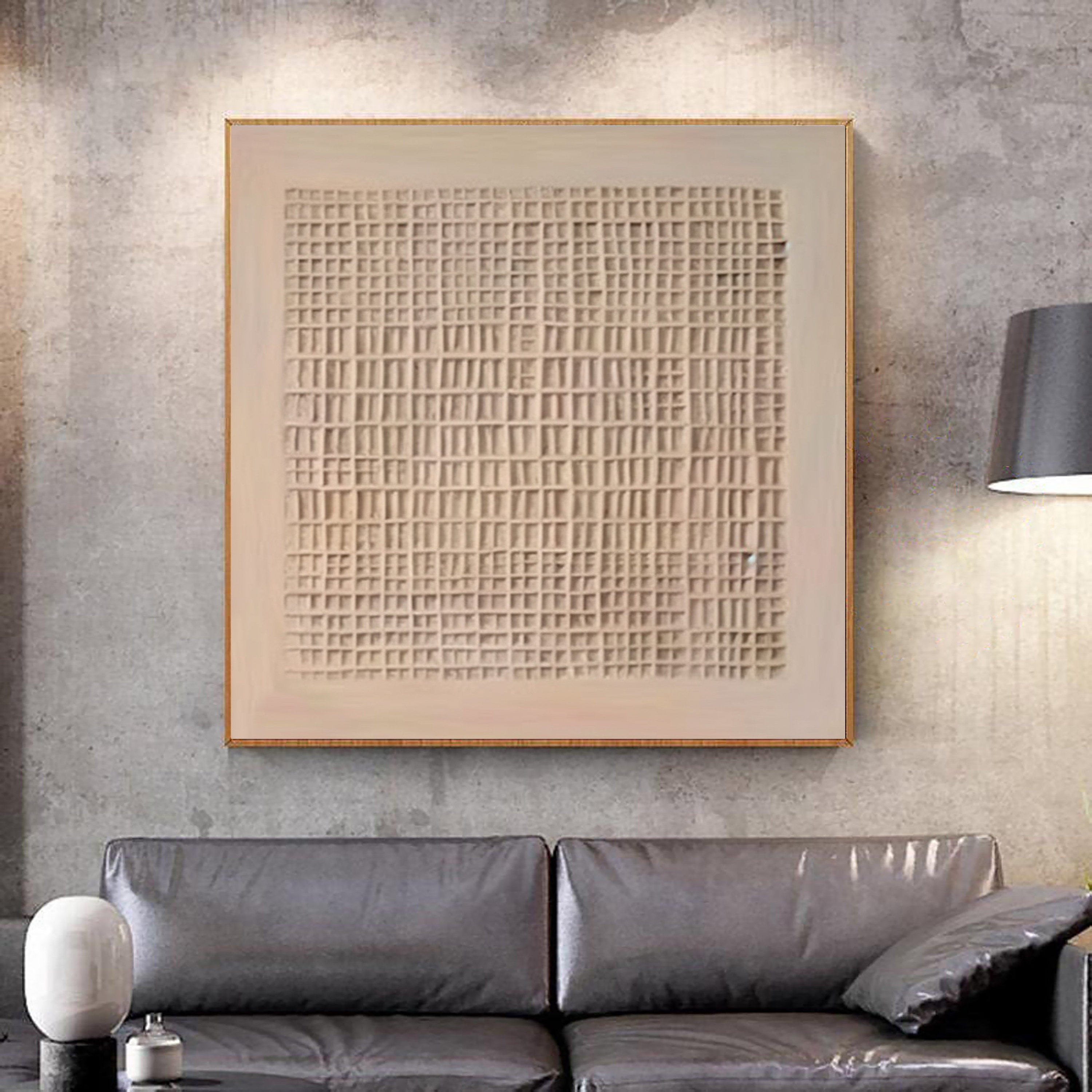 Beige & Brown Abstract Painting #LL 020