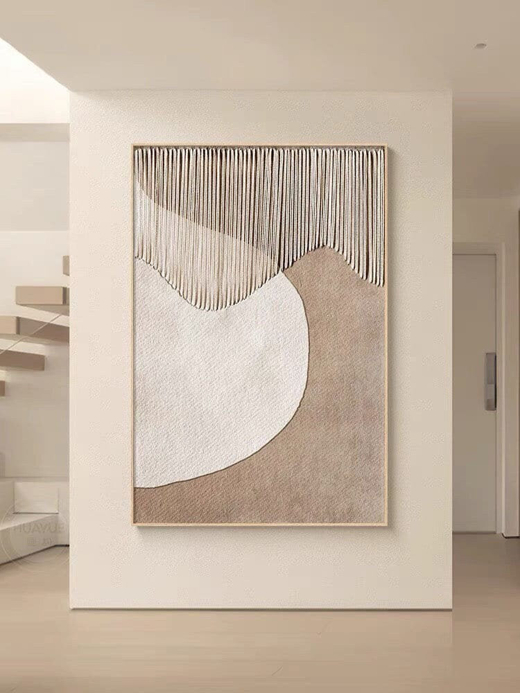 Beige & Brown Abstract Painting #LL 028