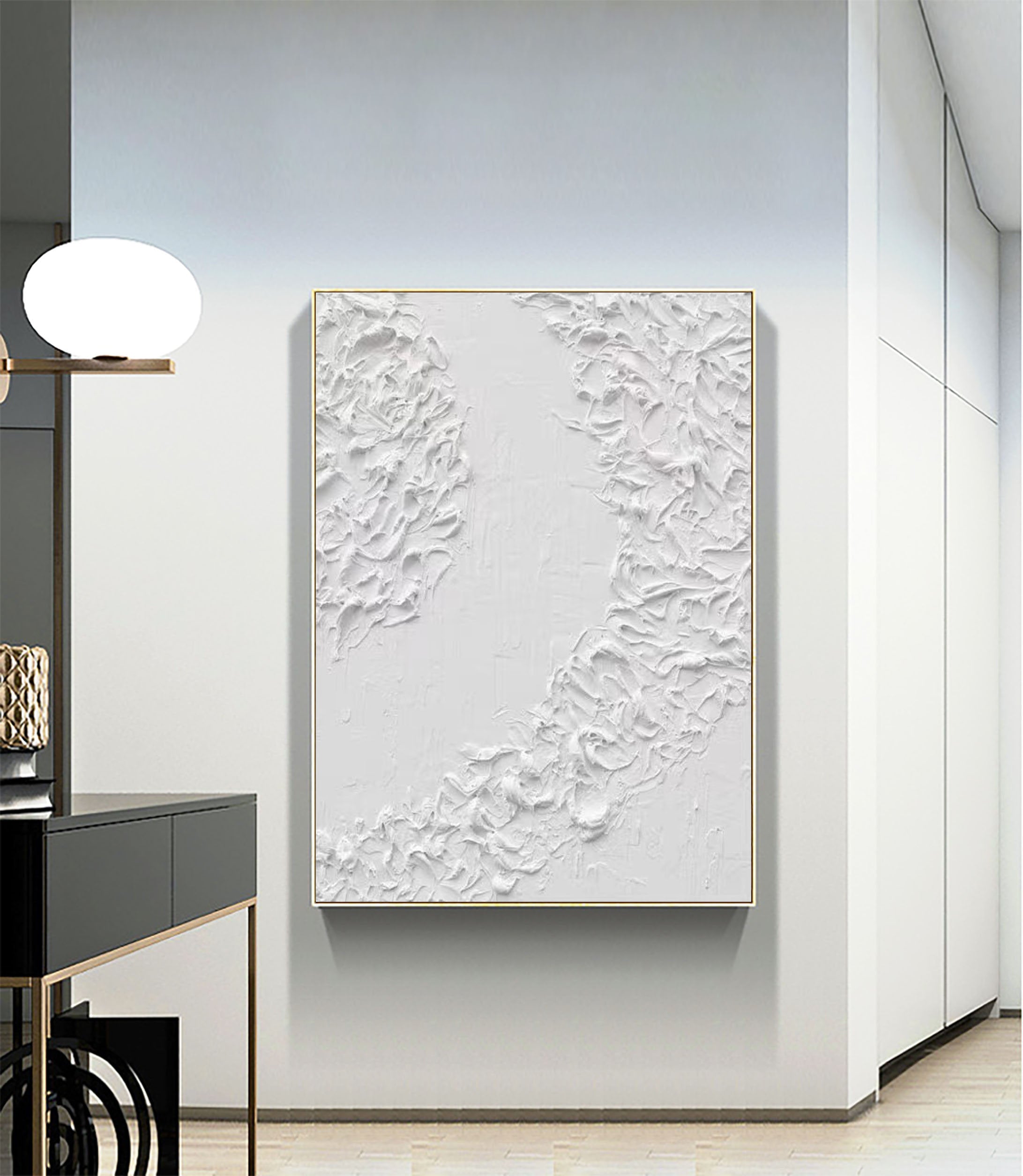 White Abstract Painting #LL 009