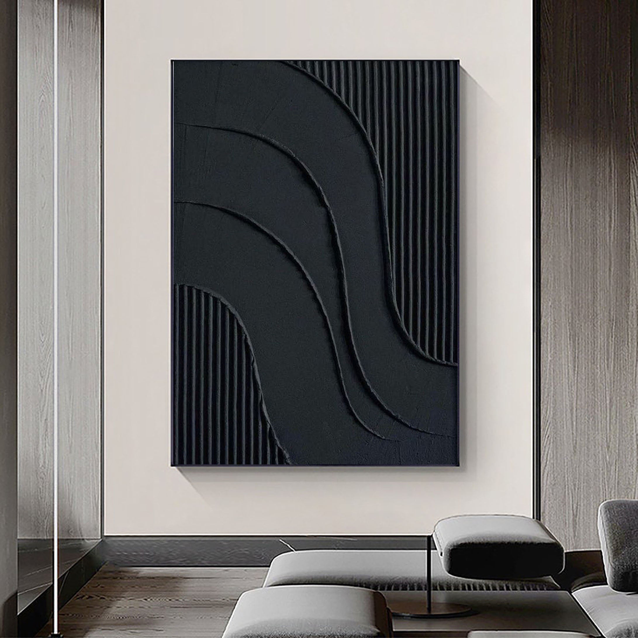 Black & White Abstract Painting #CXA 002