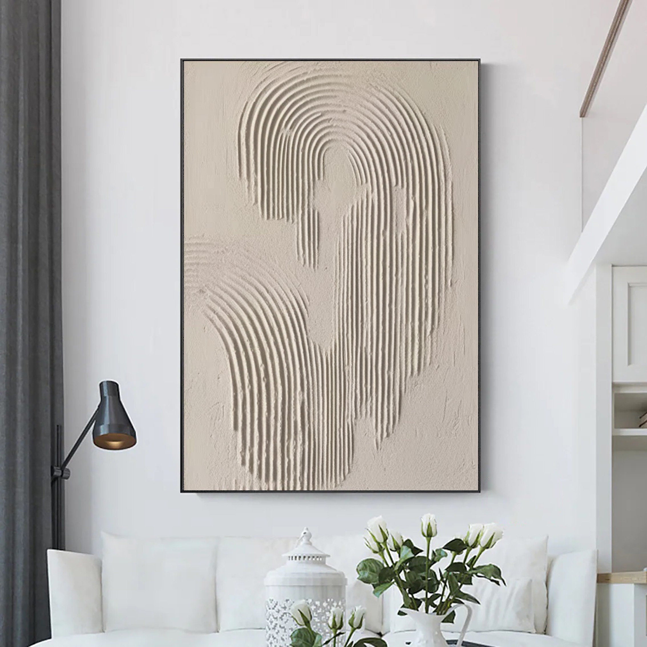 Beige & Brown Abstract Painting #CXA 010