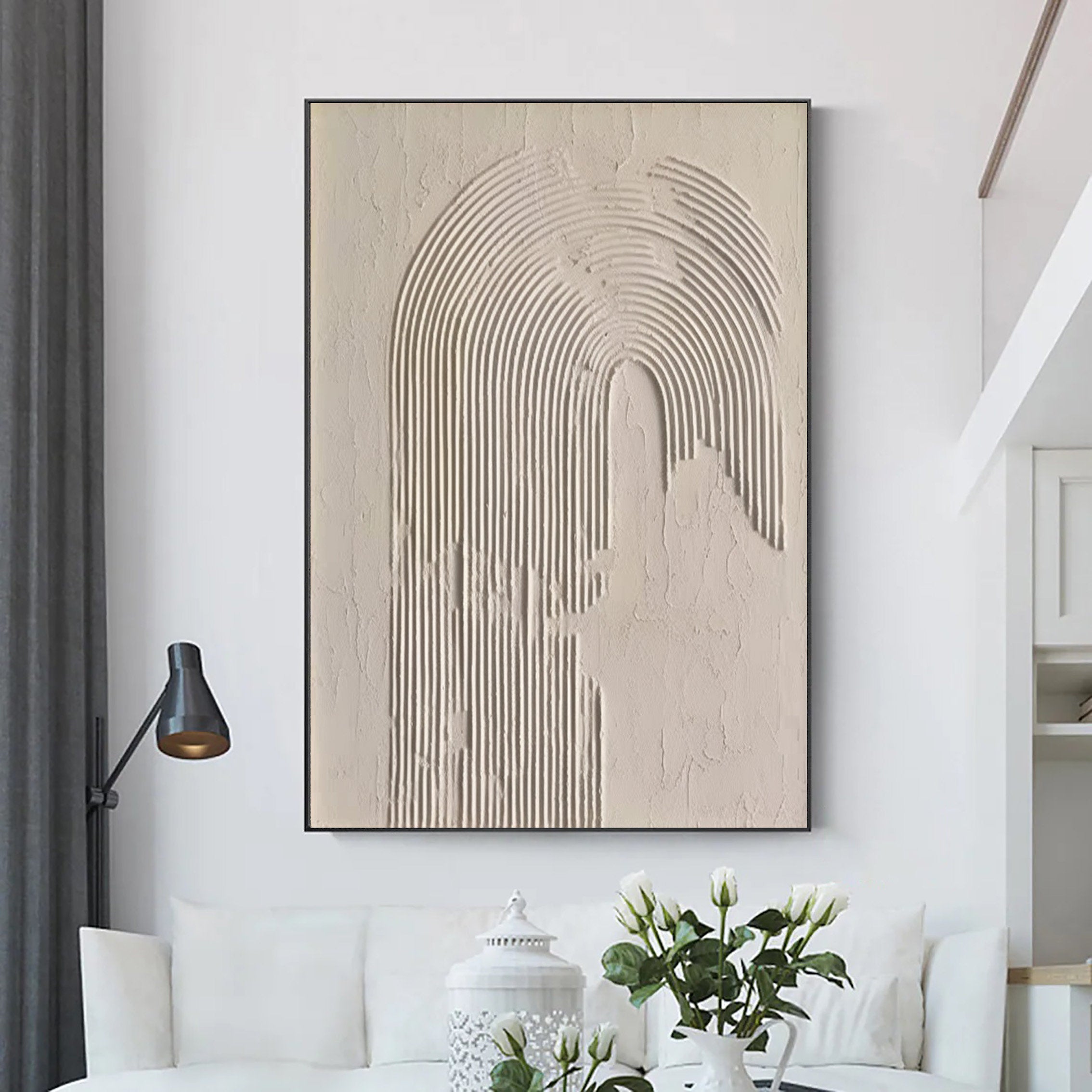 Beige & Brown Abstract Painting #LL 019
