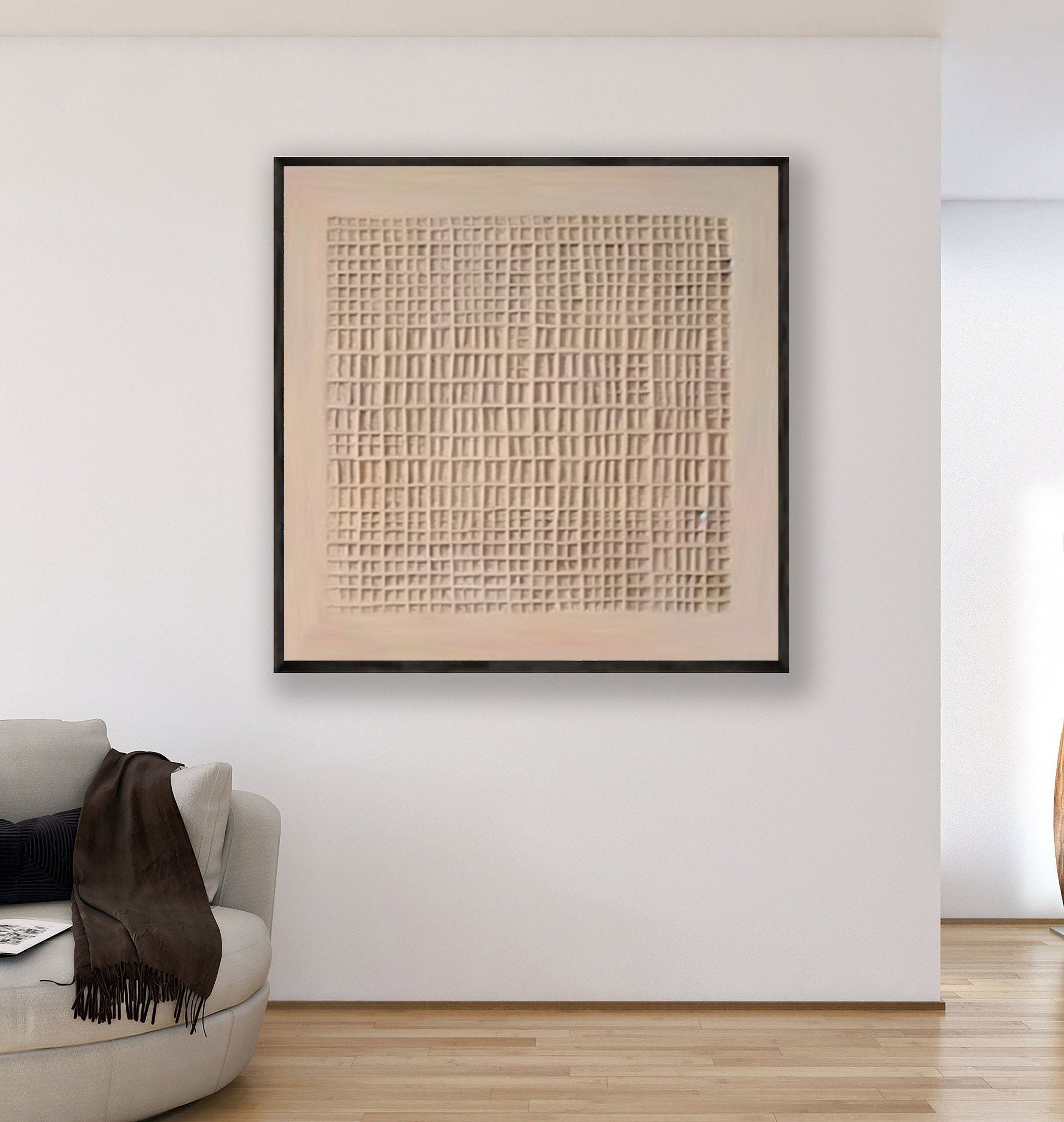 Beige & Brown Abstract Painting #LL 020