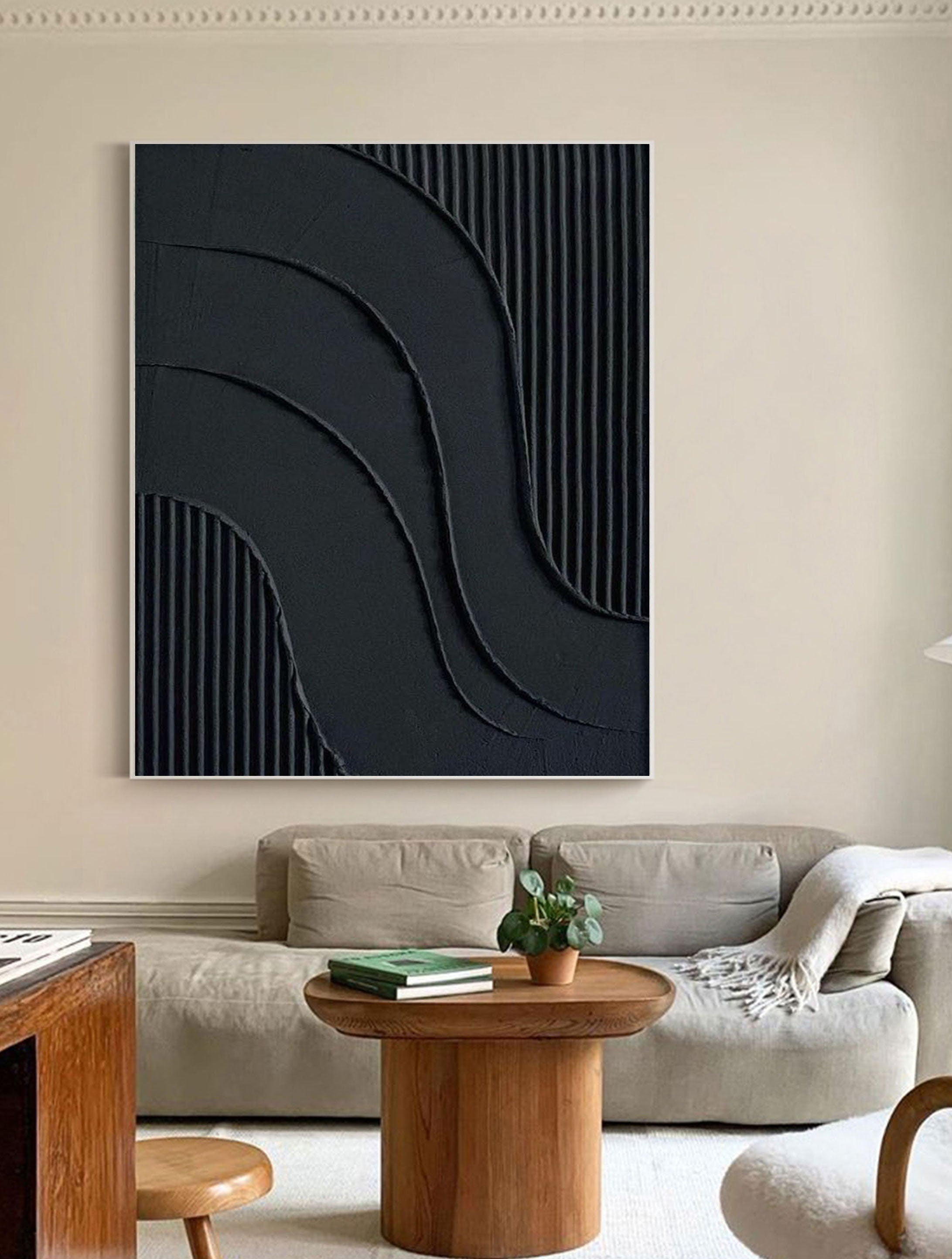 Black & White Abstract Painting #CXA 002