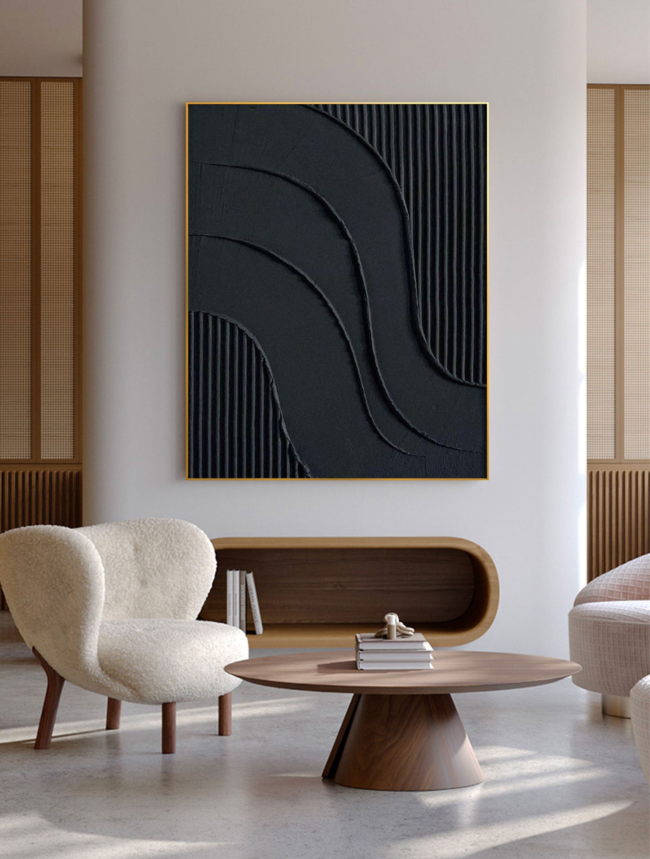 Black & White Abstract Painting #CXA 002