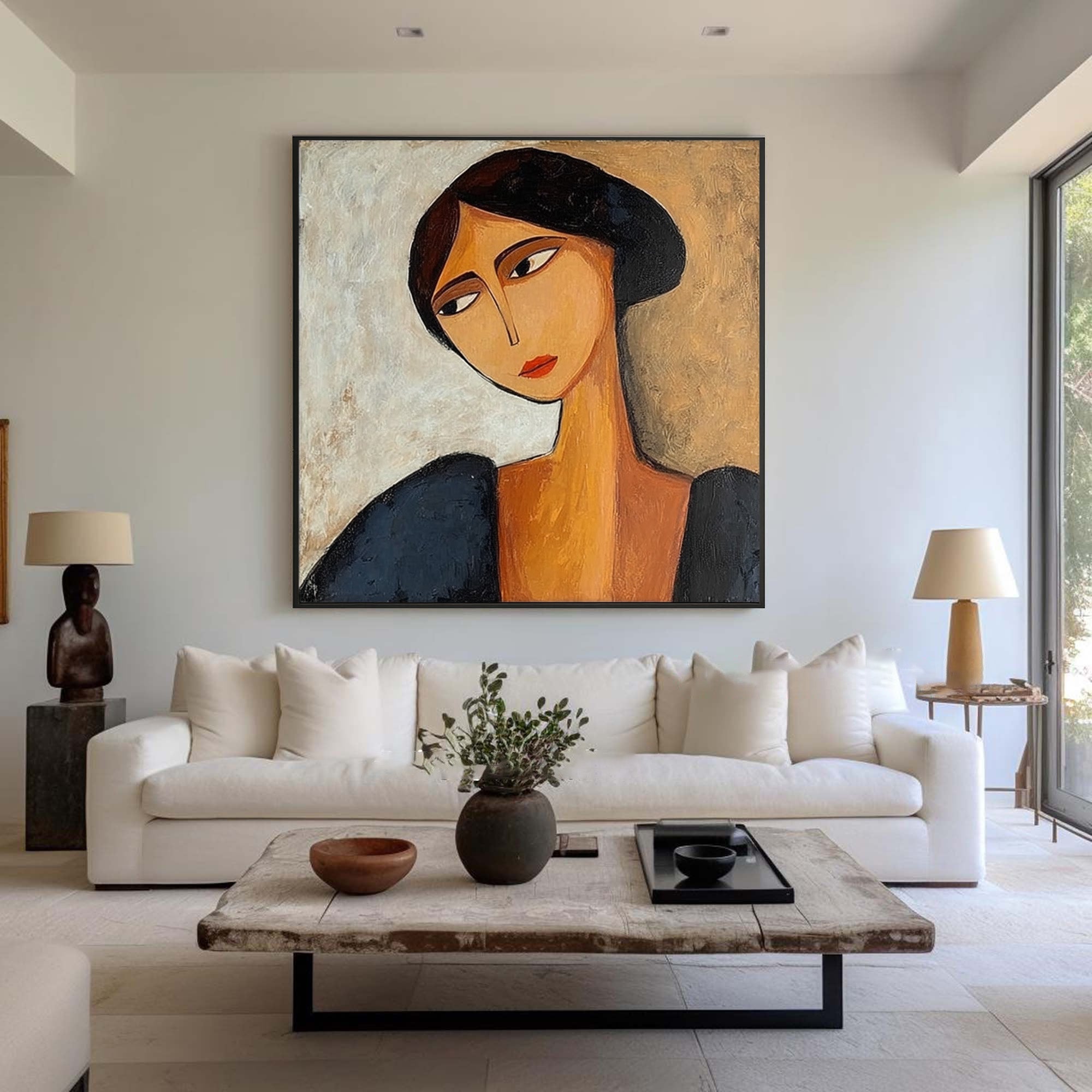 Contemporary Woman Portrait Original Oil Painting on Canvas #WG 087