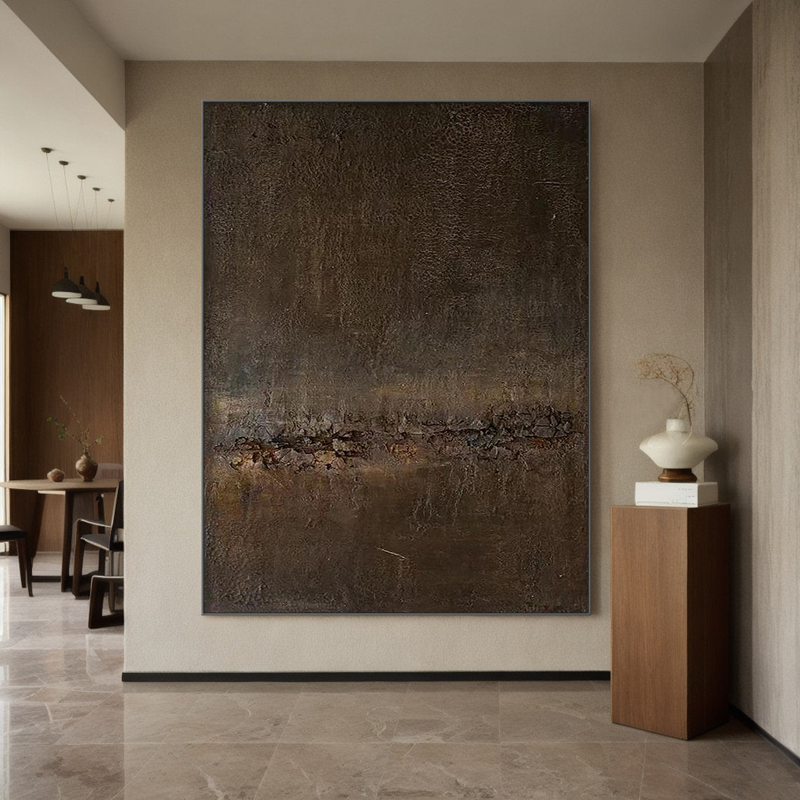 Beige & Brown Abstract Painting #BBA 008
