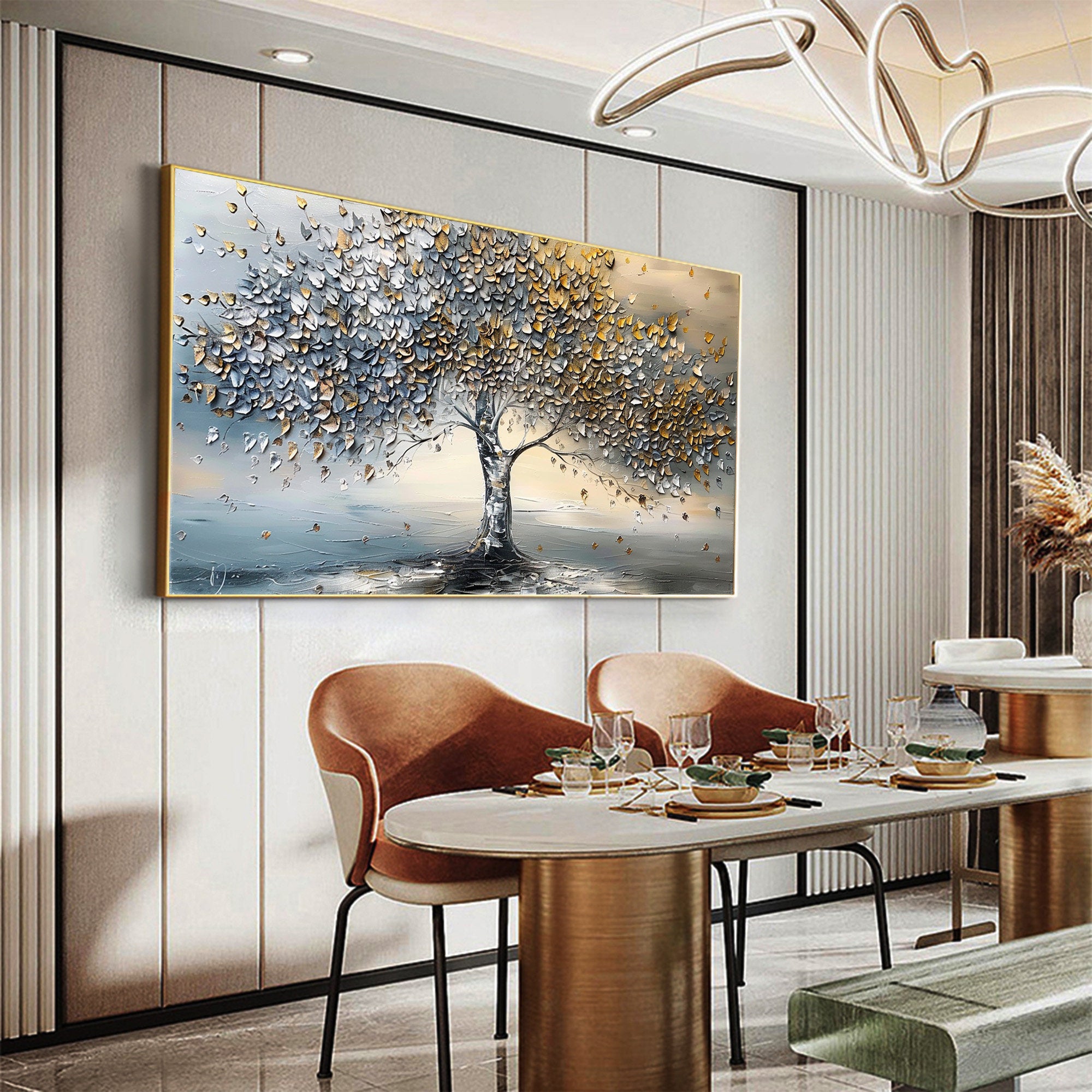 Large Colorful Tree Abstract Wall Art for Home Decor #FT 011