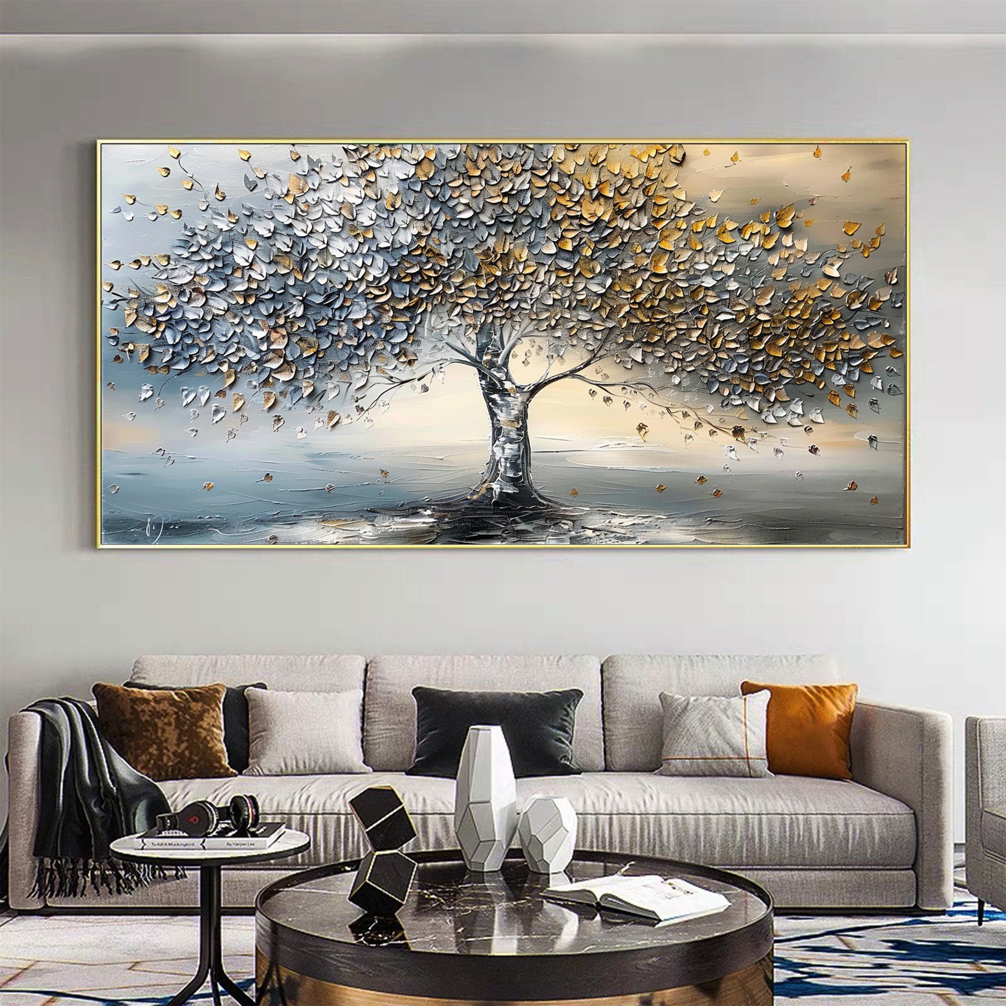 Large Colorful Tree Abstract Wall Art for Home Decor #FT 011