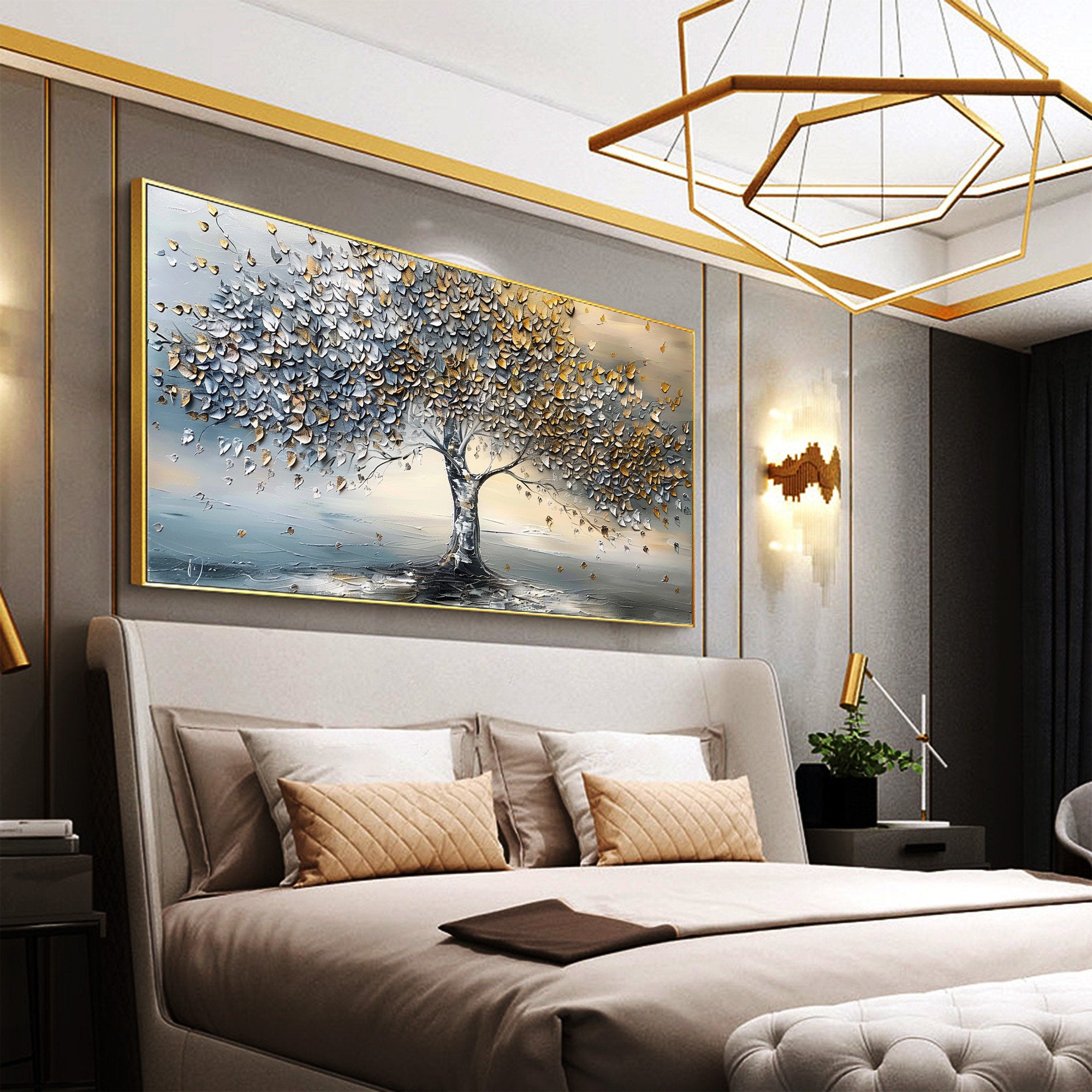 Large Colorful Tree Abstract Wall Art for Home Decor #FT 011