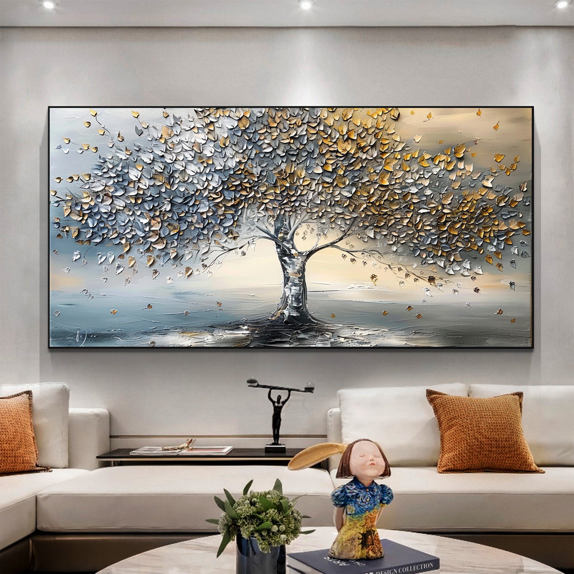Large Colorful Tree Abstract Wall Art for Home Decor #FT 011