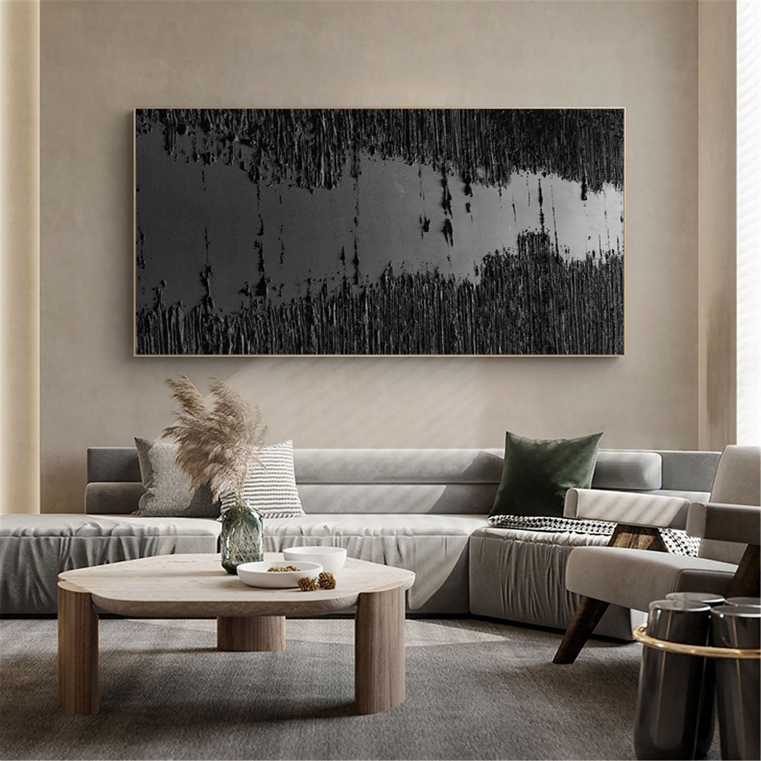 Black & White Abstract Painting #CXA 032