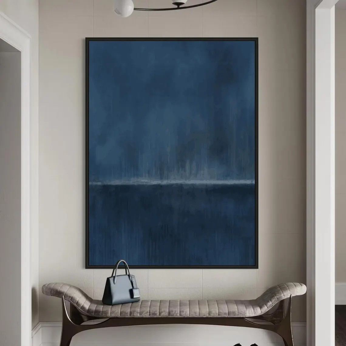 Deep Blue Gradient Minimalist Art, Contemporary Wall Painting #BGA 076