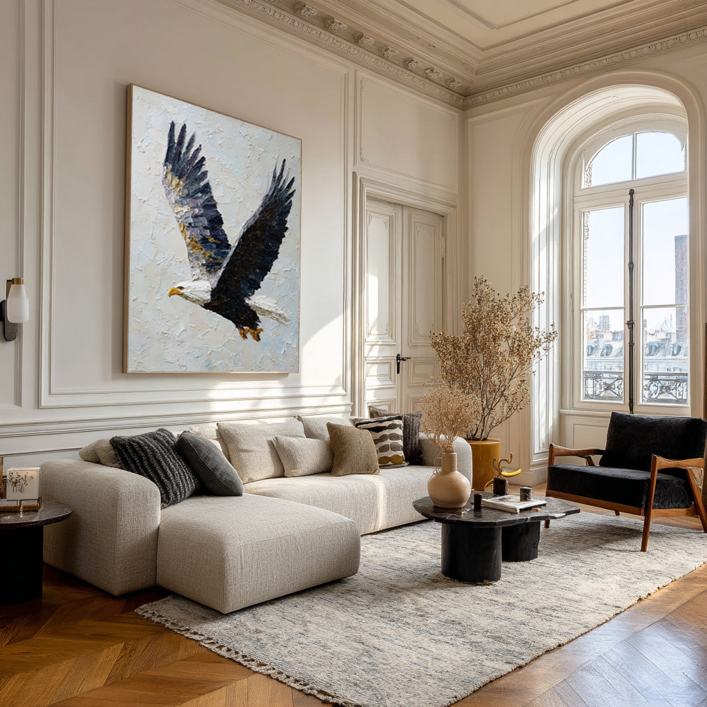 Abstract Wildlife Canvas Bold Eagle Textured Artwork #WG 050