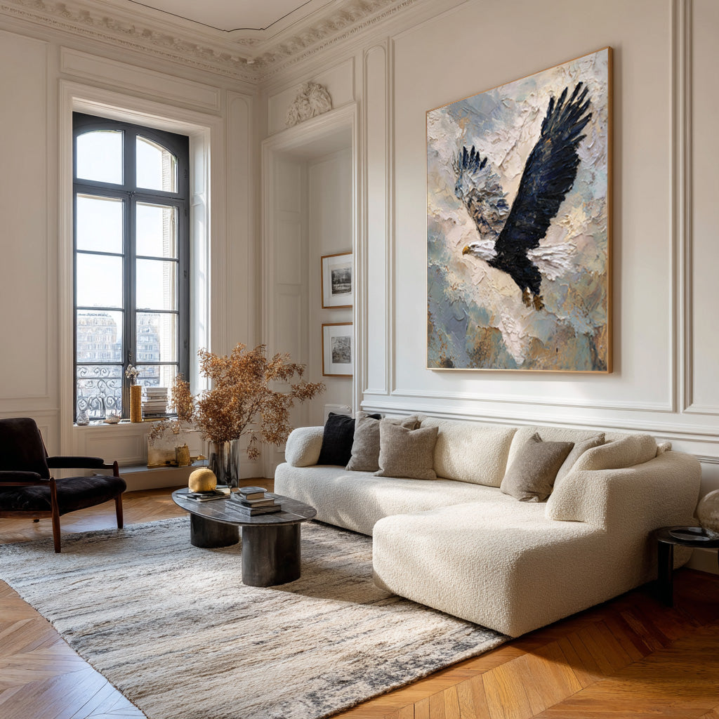 Abstract Wildlife Canvas Bold Eagle Textured Artwork #WG 049