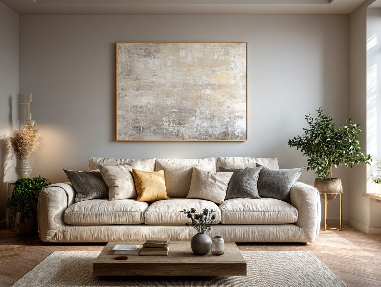 Modern Neutral Palette Wall Art for Sofa Decor #WG 002