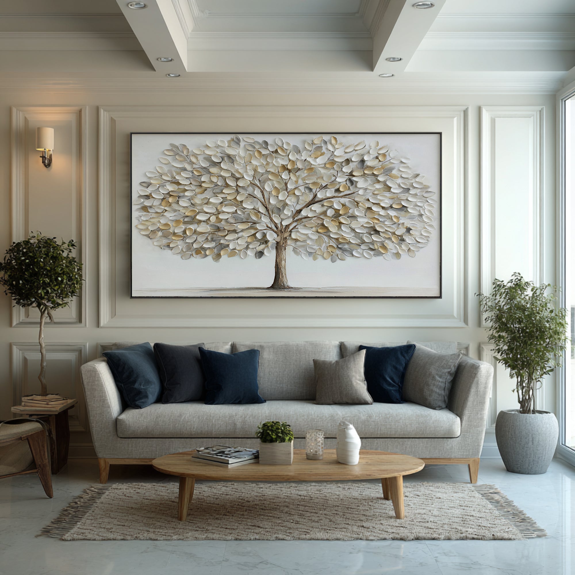 Modern Abstract Tree Painting for Minimalist Decor #WG 062