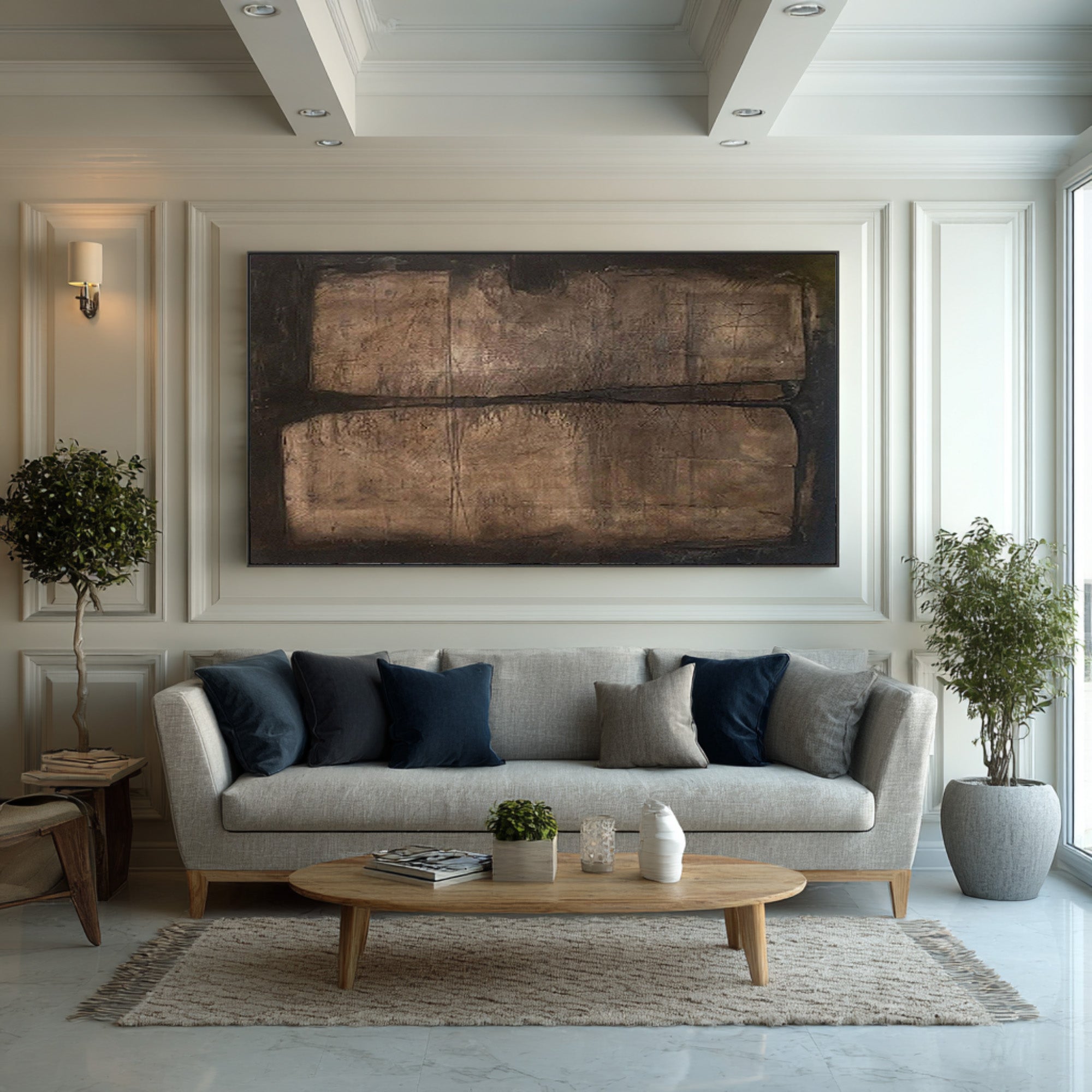 Abstract Earth Tones Canvas Art - Minimalist Wall Decor #WG 076