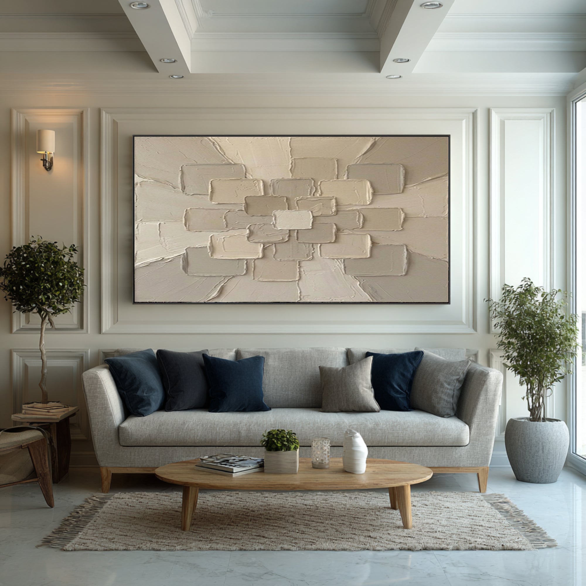 Large Textured Abstract Wall Art Hand Painted Neutral Canvas | ArtvistaGallery