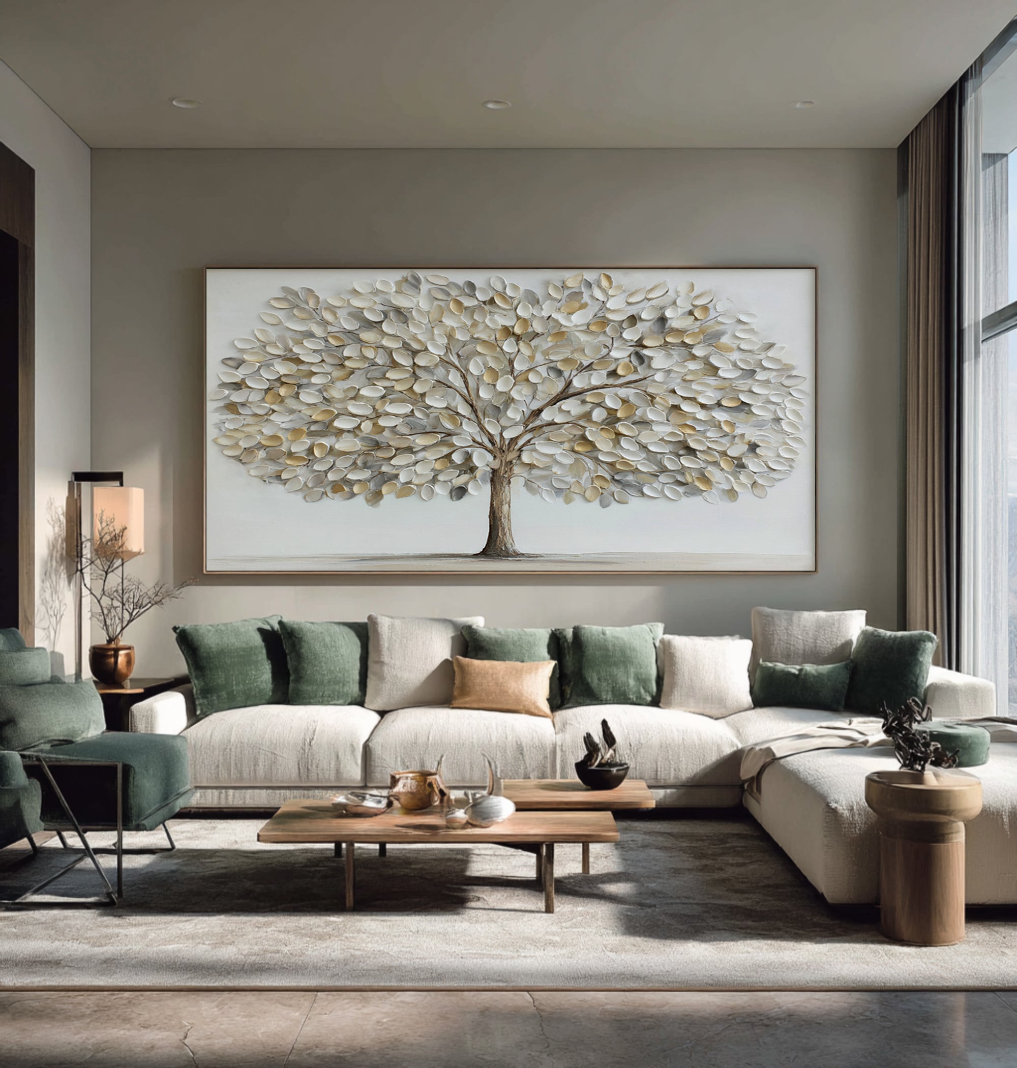 Modern Abstract Tree Painting for Minimalist Decor #WG 062