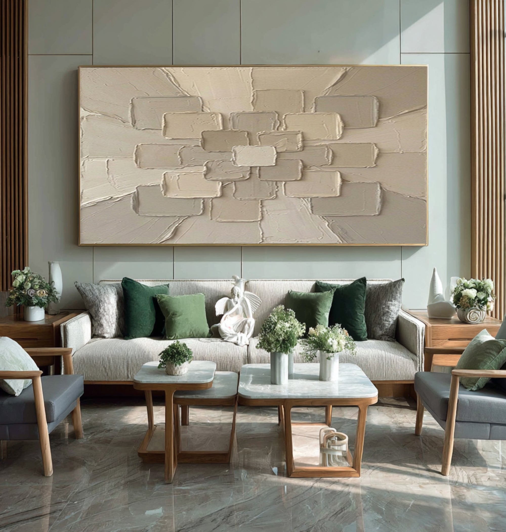 Large Textured Abstract Wall Art Hand Painted Neutral Canvas | ArtvistaGallery