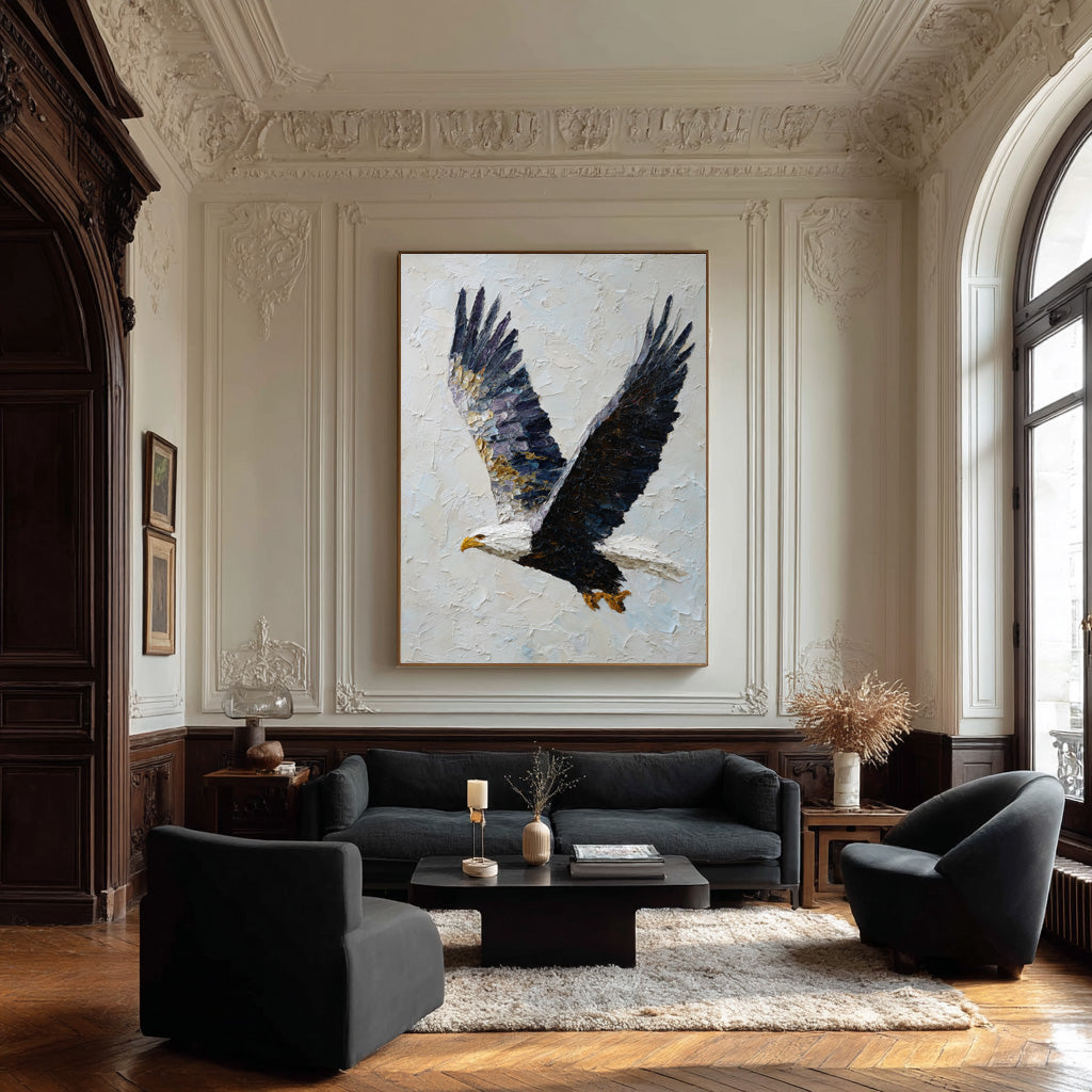 Abstract Wildlife Canvas Bold Eagle Textured Artwork #WG 050