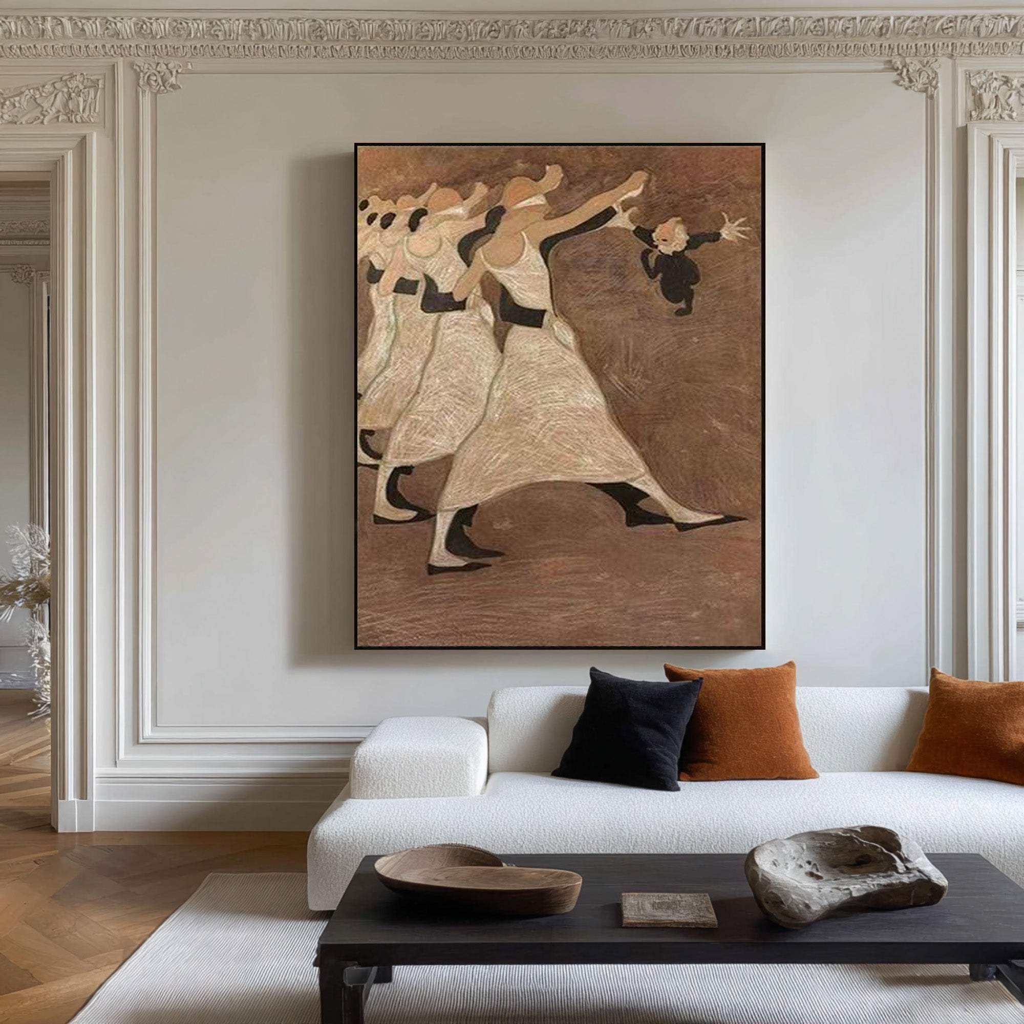 Dynamic Dancing Figures Modern Figurative Art Painting #WG 089