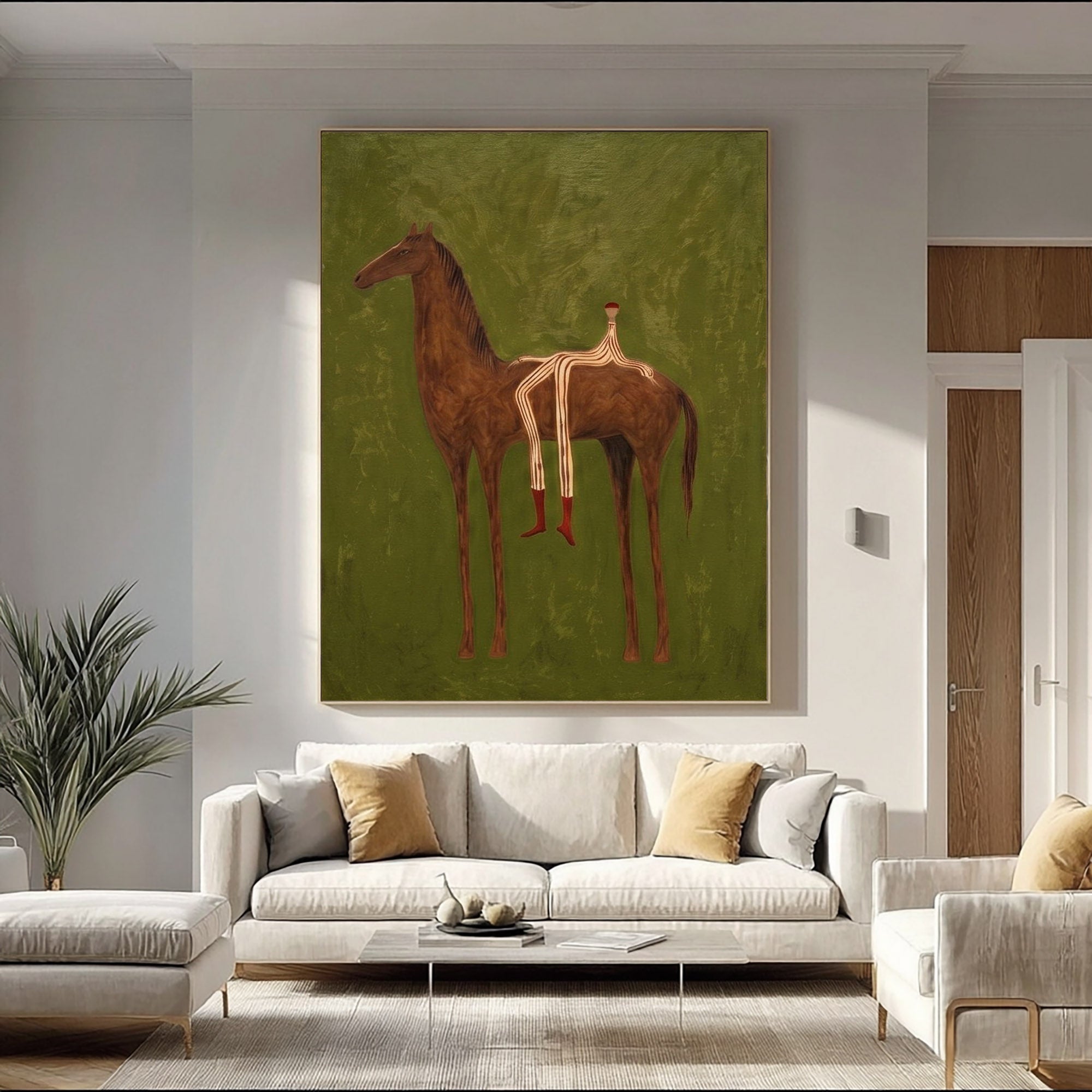 Large Cowboy Horse Wall Art Contemporary Western Figurative Painting